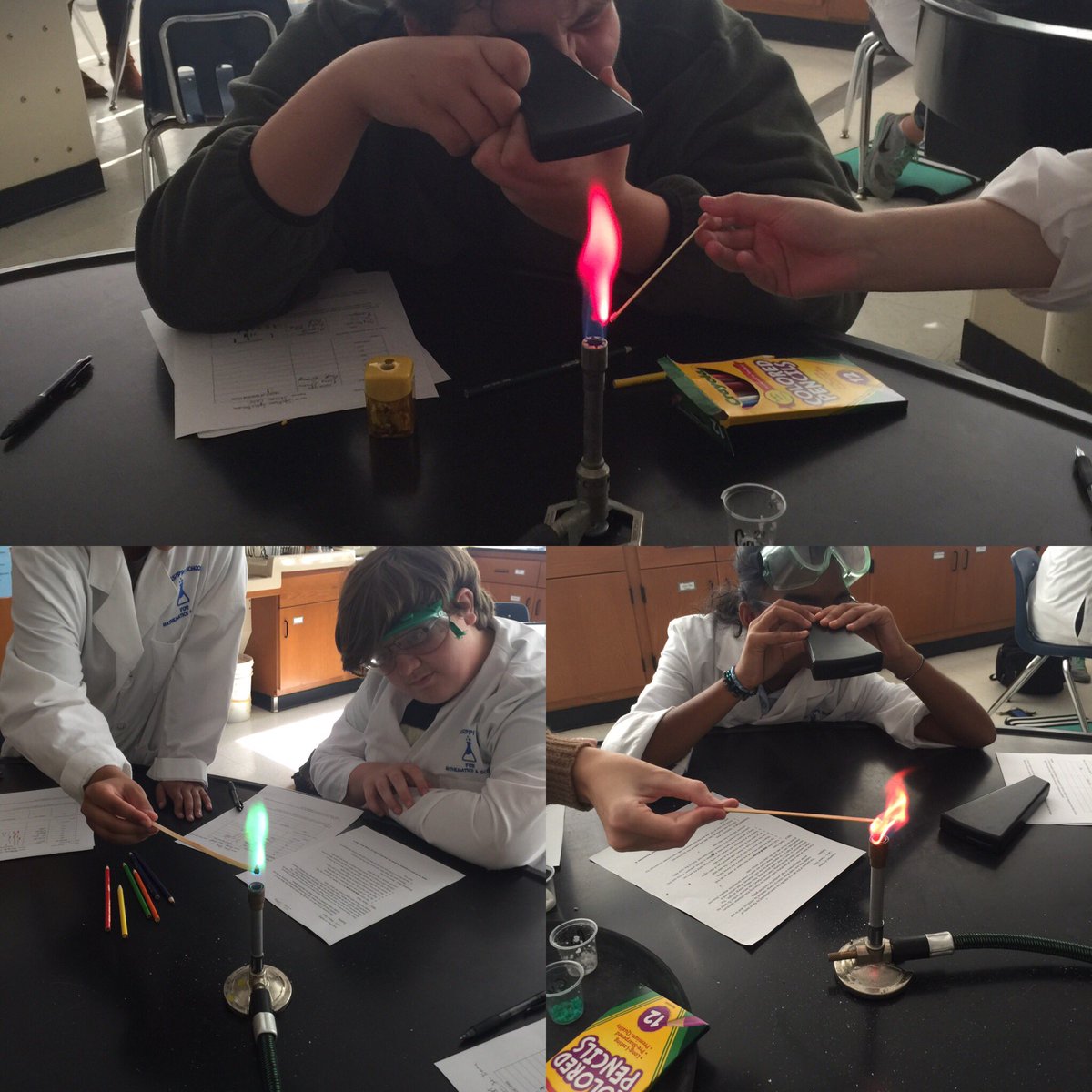 msmschem's tweet photo. Flame Tests in Chem Lab @the_msms 🔥💥🌈 https://t.co/vzAxZ8YYXb