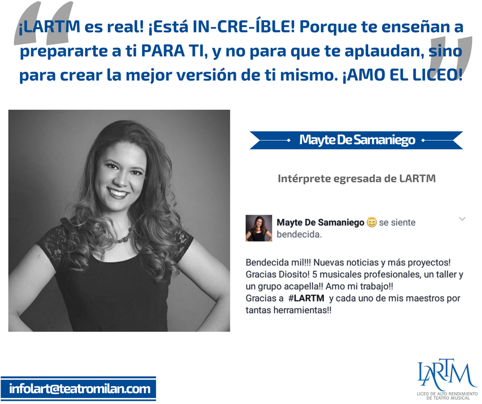 lartmteatro's tweet photo. Testimonio de @mayte_dsg, egresada de la primera generación de #LARTM.

Y tú... ¿cuándo vas a hacer el cambio en tu vida? https://t.co/OS3k2jYLRh