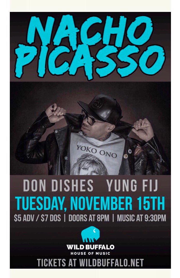 MarcusMedeiros4's tweet photo. Nov 15 @YATNODDONTAY and I will be opening for the one and only @NachoPicasso BE THERE!
#dondishes #m3 #nachopicasso https://t.co/bFldRo8w2r
