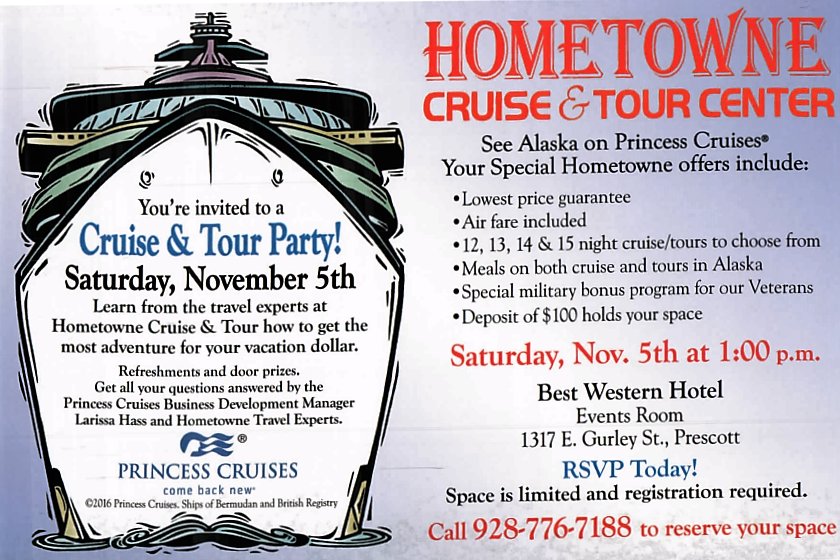 HomeTowneTravel's tweet photo. Join us, as we Host @PrincessCruises Ms. Larissa Hass for a Presentation of Beauty &amp; World Exploration #TakeAnAdventure with this "Princess" https://t.co/GIujq8SZba