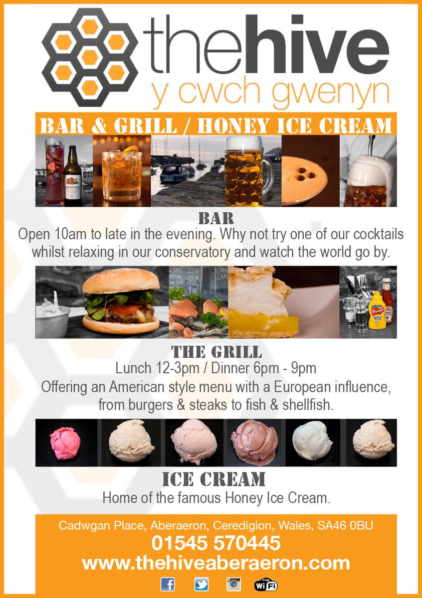 Have you tried the <a href="/TheHive99/">The Hive Aberaeron</a>   on the harbour side in Aberaeron? 
bit.ly/ylcHIVE #ceredigion #delicious