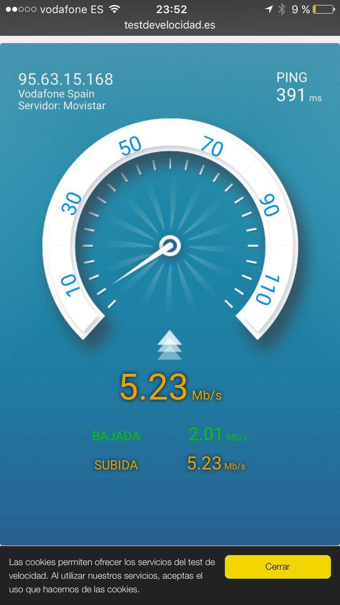 Ojo al contratar <a href="/vodafone_es/">Vodafone España</a> t lo venden muy bien pero luego recibes esta velocidad. Madrid Barrio de Salamanca