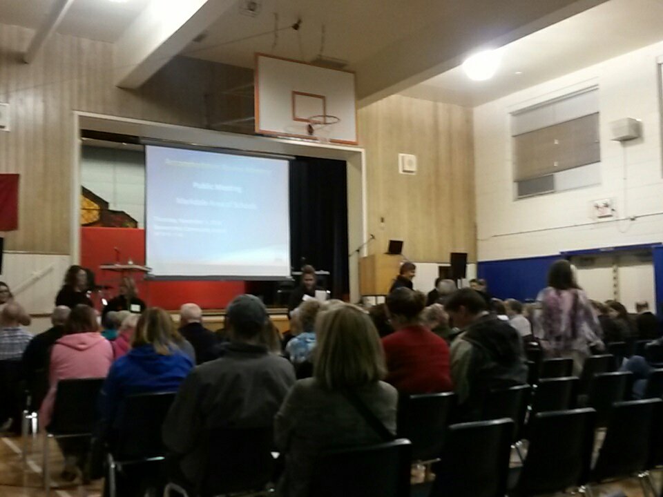 clairemccorm's tweet photo. #Markdale area residents arriving for #BluewaterDistrictSchoolBoard ARC review meeting at 7pm at #Beavercrest School in Markdale. #BWDSB https://t.co/UyooZqR3Ii
