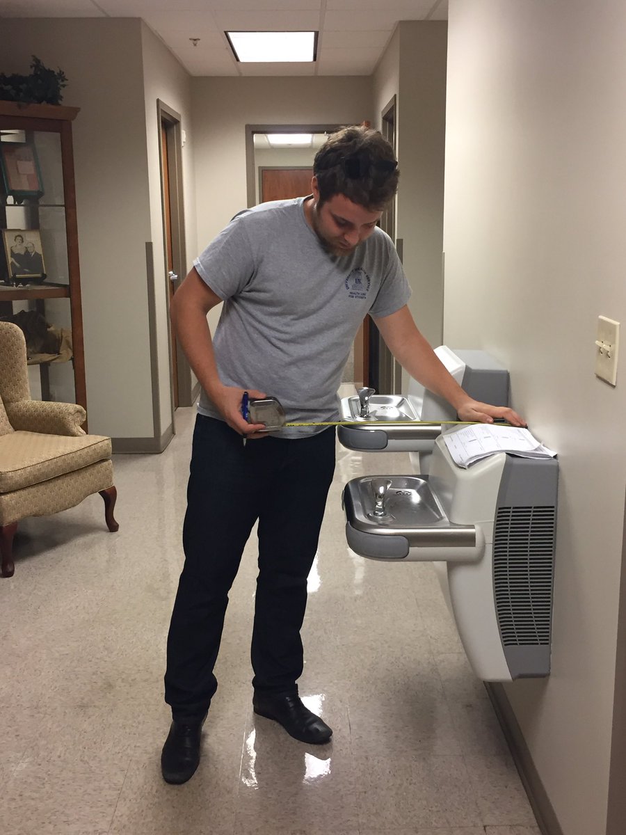 ACarman12's tweet photo. BPH student, Nate Wilson, helps Floyd County Health Dept with an ADA compliance assessment. #UKCPH #seeblue https://t.co/C4AGzxeJv7