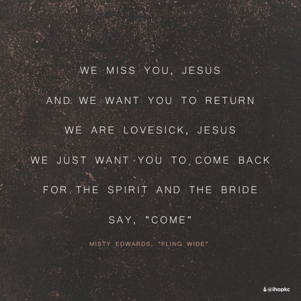 ihopkc's tweet photo. Let us be ones who watch and wait, tarrying until the return of our Lord Jesus Christ! https://t.co/Rd9T0NGoNI