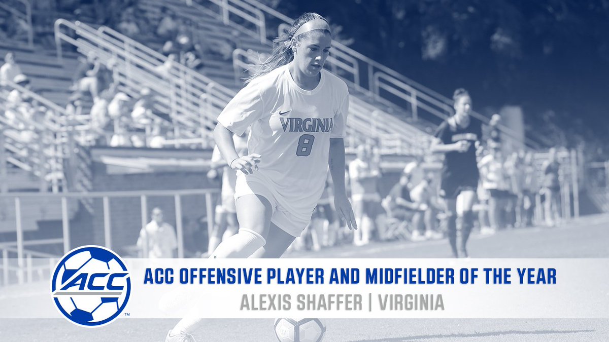 . @UVAWSoccer Alexis Shaffer is the 2016 #ACCWSoccer Offensive Player and Midfielder of the Year.