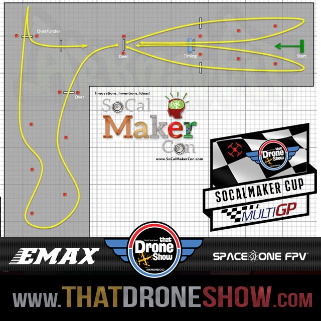 SoCalMakerCon's tweet photo. The #DroneRacing track has been released for our #SoCalMakerCon #Drone #Racing cup this Saturday, buy tickets now https://t.co/sAf5cslhI4 https://t.co/B519a8uN8w
