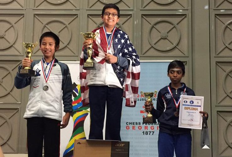 ChessJen's tweet image. The biggest moment in Nikhil's chess career so far: World Champion U12!!! Probably the highest achievement of a Floridian chess player ever!
