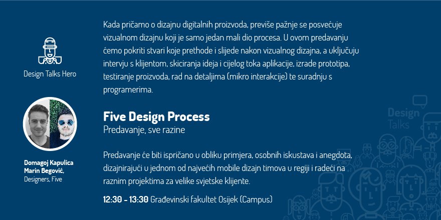 OsijekSoftwareC's tweet photo. Nastavljamo s predstavljanjem predavača za #DesignTalksOSC 4. Danas vam predstavljamo Domagoja Kapulicu i Marina Begovića . Vidimo se ;) 3/3 https://t.co/u1nDml5VOQ