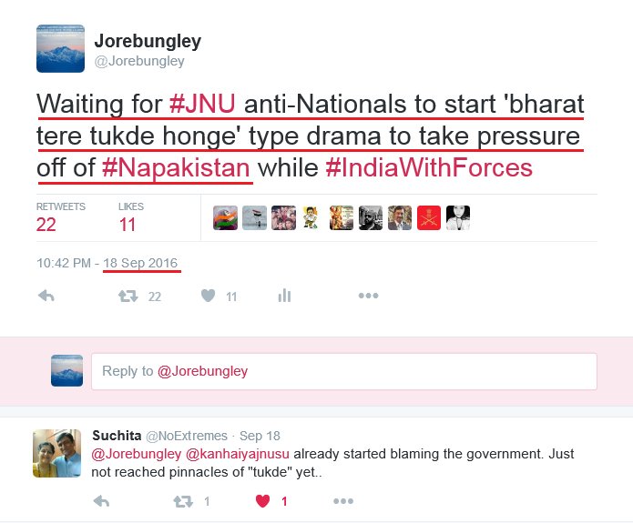 DarjOracle's tweet photo. Yo #AadarshLiberal #Sickular #Presstitute so predictable
Immediately after #UriAttack I had said, just wait for it
Here we go #BackToJNU https://t.co/kl6kMs99OH