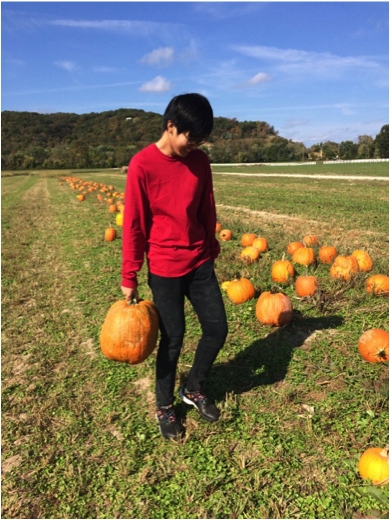 One of our #highschool #exchangestudents enjoying the fall weather and picking some pumpkins with his host family #StudyInTheUSA