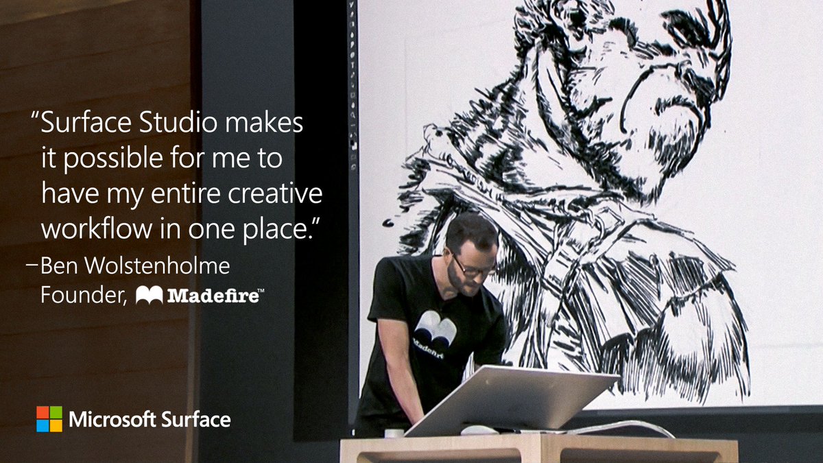 surface's tweet image. Creators are embracing Surface Studio. #Madefire