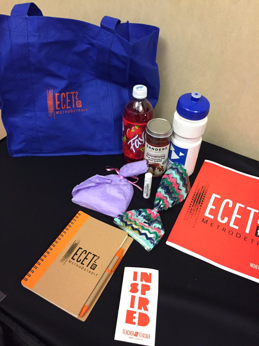 LisaHaugh's tweet photo. Swag bag! So excited to see Sander's hot fudge! Maybe I won't tell my kids.
#ECET2detroit https://t.co/MxctrmvFNU