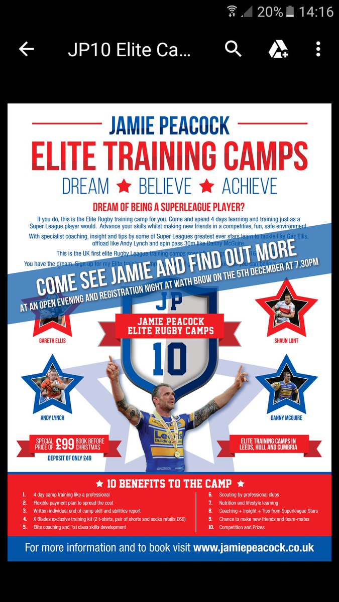jamiesharp3's tweet photo. promo night and chance to meet @JamiePeacock10 camp for11-16yrs @Gillmeister80 @HQ9ltd @Whitehaven13 @jasonmossop @ellmot7 @James_Donaldson https://t.co/RTRZ6s26tw