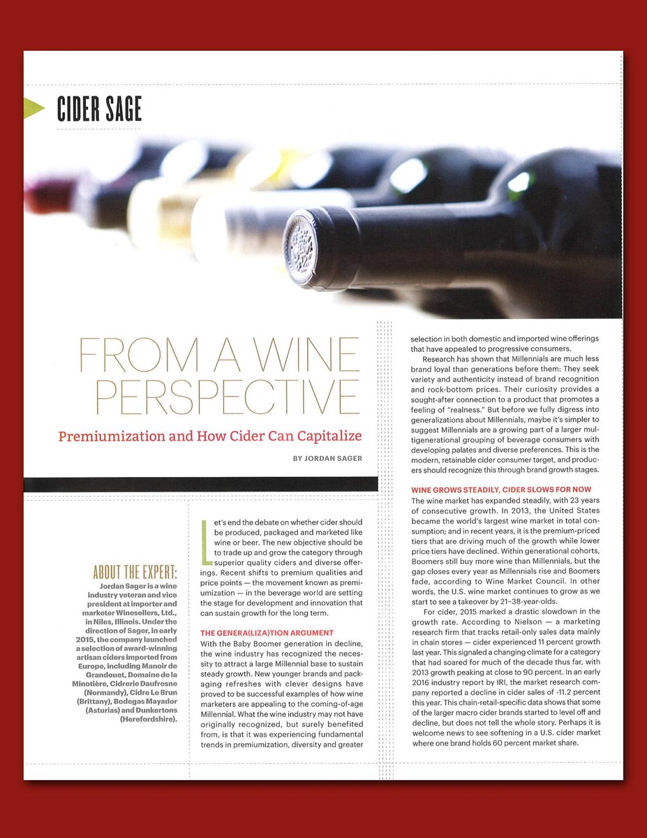 winesellersltd's tweet photo. From a #wine perspective: #premiumization and how #cider can capitalize! @CIDERCRAFTmag #RealCider #HardCider #FallCider #AppleCider #Perry https://t.co/xyrKkXQ1P1
