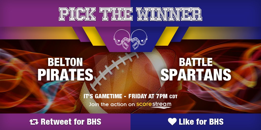 ScoreStreamMW's tweet image. Who wins?
Retweet for Belton @BeltonSchools
Like for Battle @battleathletics
Get the app 🏈 scorestream.com/app?rId=twg