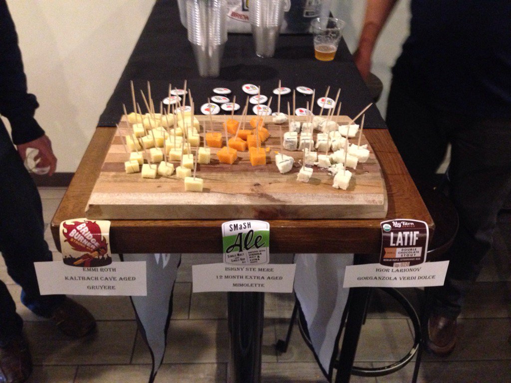 Craft beer (Lakefront) and artisanal cheese. Yes, please, and thank you.