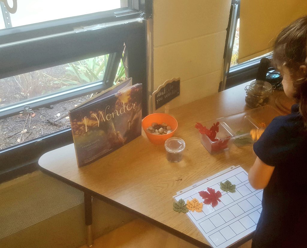 MsDeLuca's tweet image. We are learning how to create patterns.  #kindergarten #Discoverytable #learningpatterns