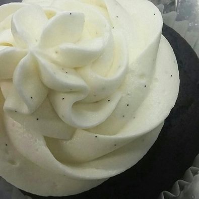 A perfect finale to your delicious Thanksgiving meal. 
Valrhona Chocolate Pumpkin Coconut milk cupcakes Madagascar Vanilla Bean buttercream.