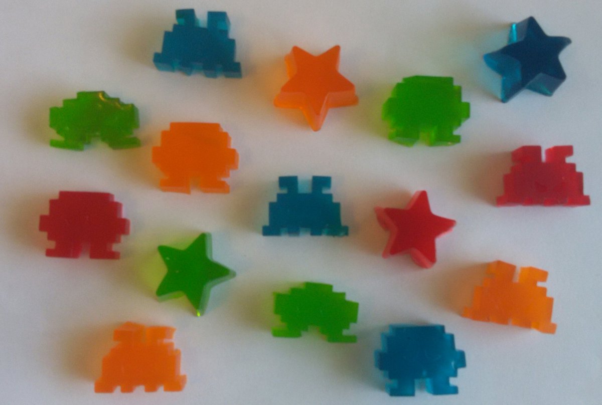 EricaTGreat's tweet photo. Gummy space invaders on their way to invade #PAXAus2016 . @cookie_brigade https://t.co/6gZYKVI9hM