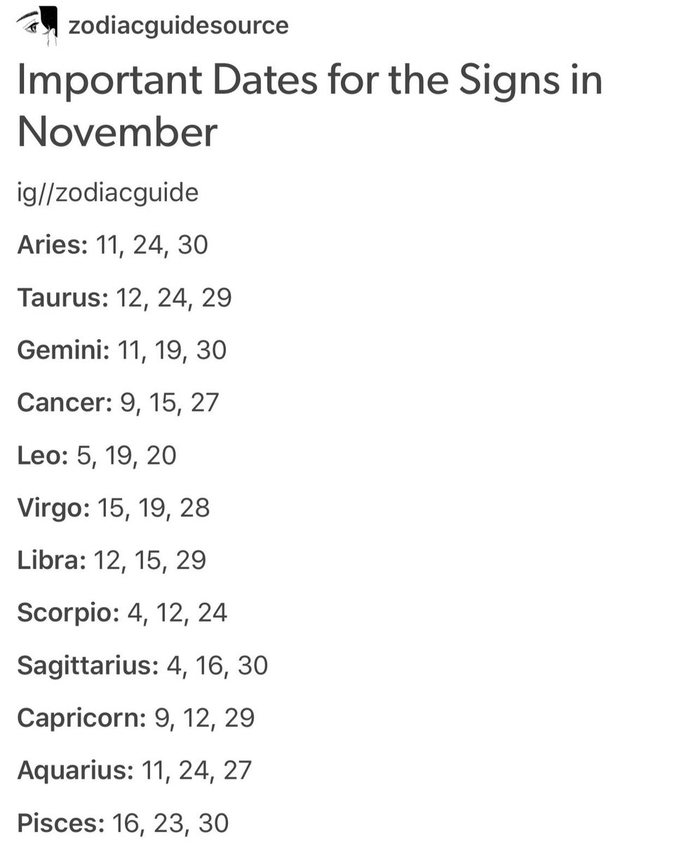 november dates