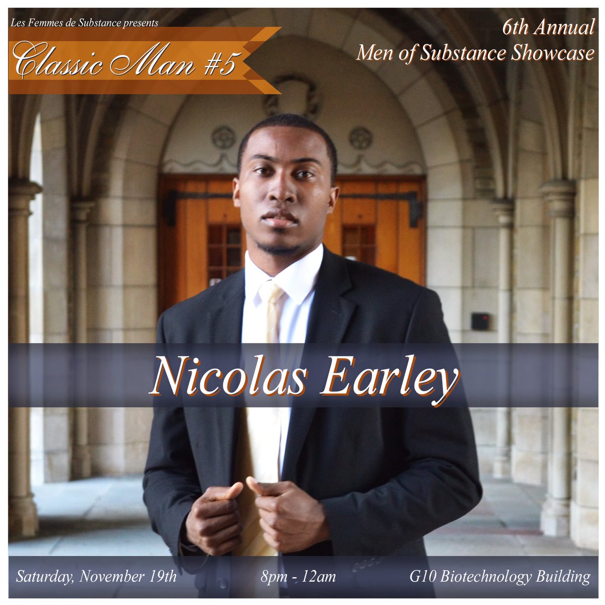 LesFemmesCU's tweet photo. Presenting our fifth contestant: Nicholas Earley! #MOSS2016 https://t.co/lItt1H7kbx