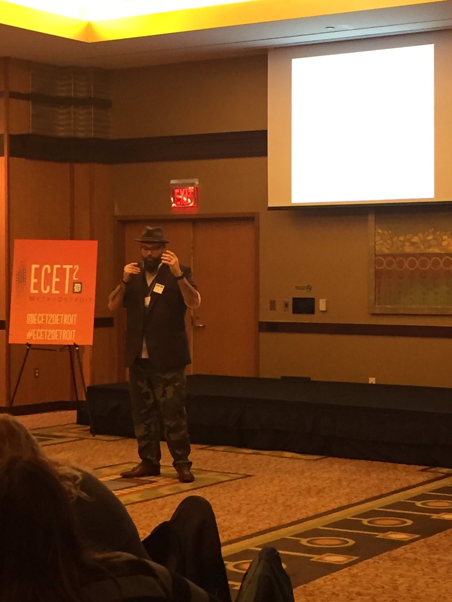 Bryan Dean from Oakland Schools kicks off #ecet2detroit as our 1st Cultivating a Calling speaker. #t2t <a href="/teacher2teacher/">Teacher2Teacher</a> @ECET2natl