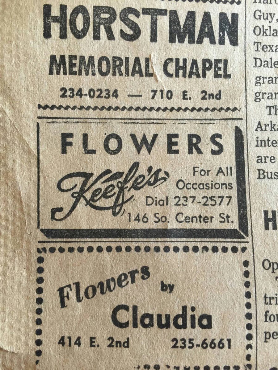 keefesflowers's tweet photo. Looking back to the past! An old new paper ad!
#TBT #KeefesFlowers #throwback #flowerad https://t.co/k9AvtiID9Q