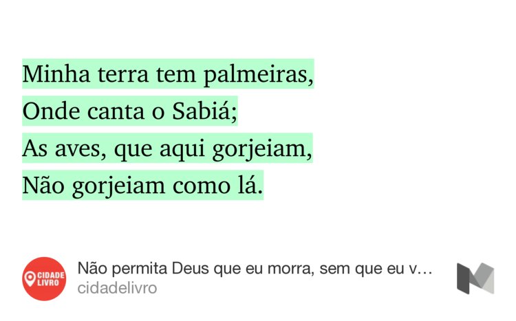 cidadelivro's tweet photo. “Não permita Deus que eu morra, sem que eu volte para lá” — @cidadelivro https://t.co/KvT6B09Itz https://t.co/t5YPAhTY58