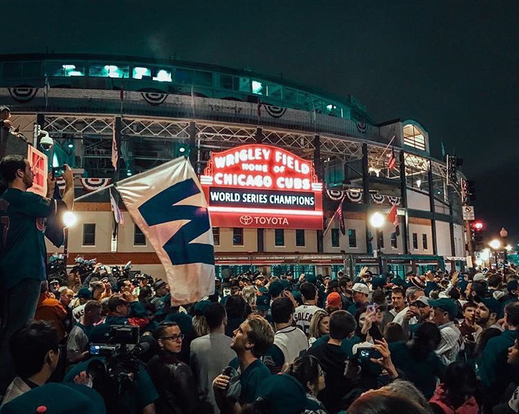 slee312's tweet photo. Most surreal, unexplainable feeling ever. We love you @Cubs, we'll see you in the AM #FlyTheW #holyshit https://t.co/00Cjm17YLe