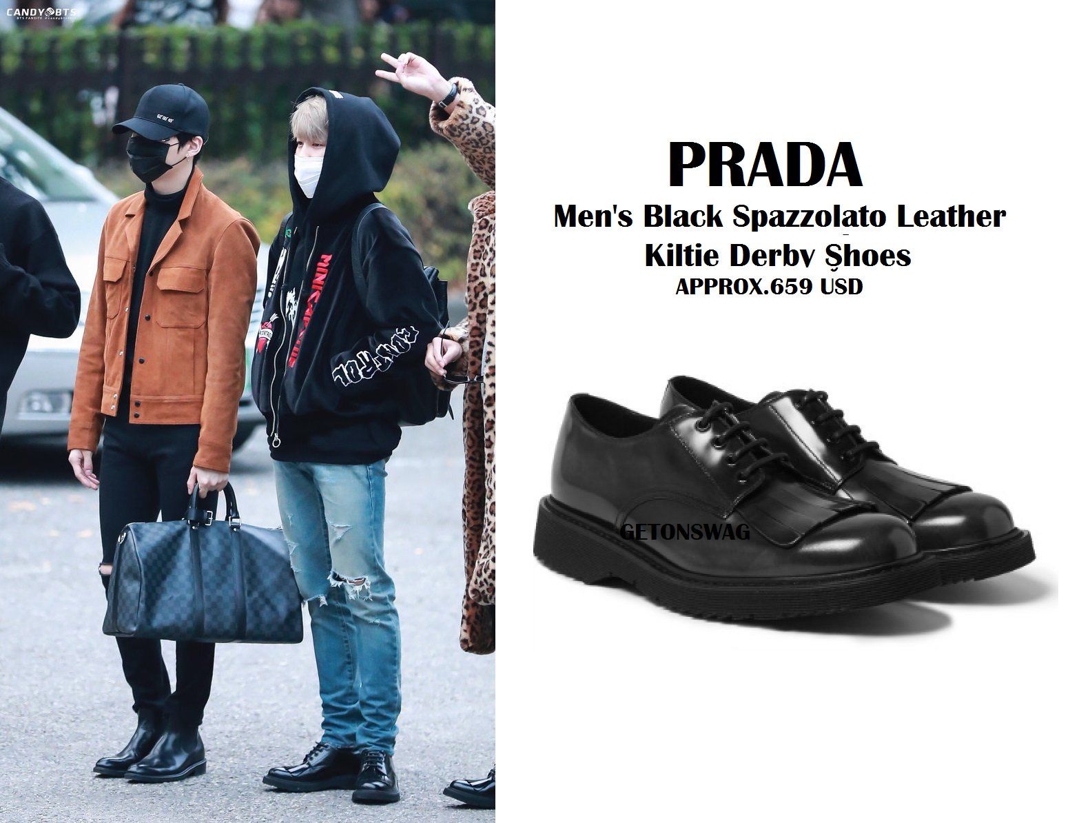 Beyond The Style ✼ Alex ✼ on Twitter: "@GetOnSwag &amp; #JIMIN #BTS #지민  #방탄소년단 PRADA - Black Spazzolato Leather Kiltie Derby Shoes  https://t.co/umpfDov7ft" / Twitter