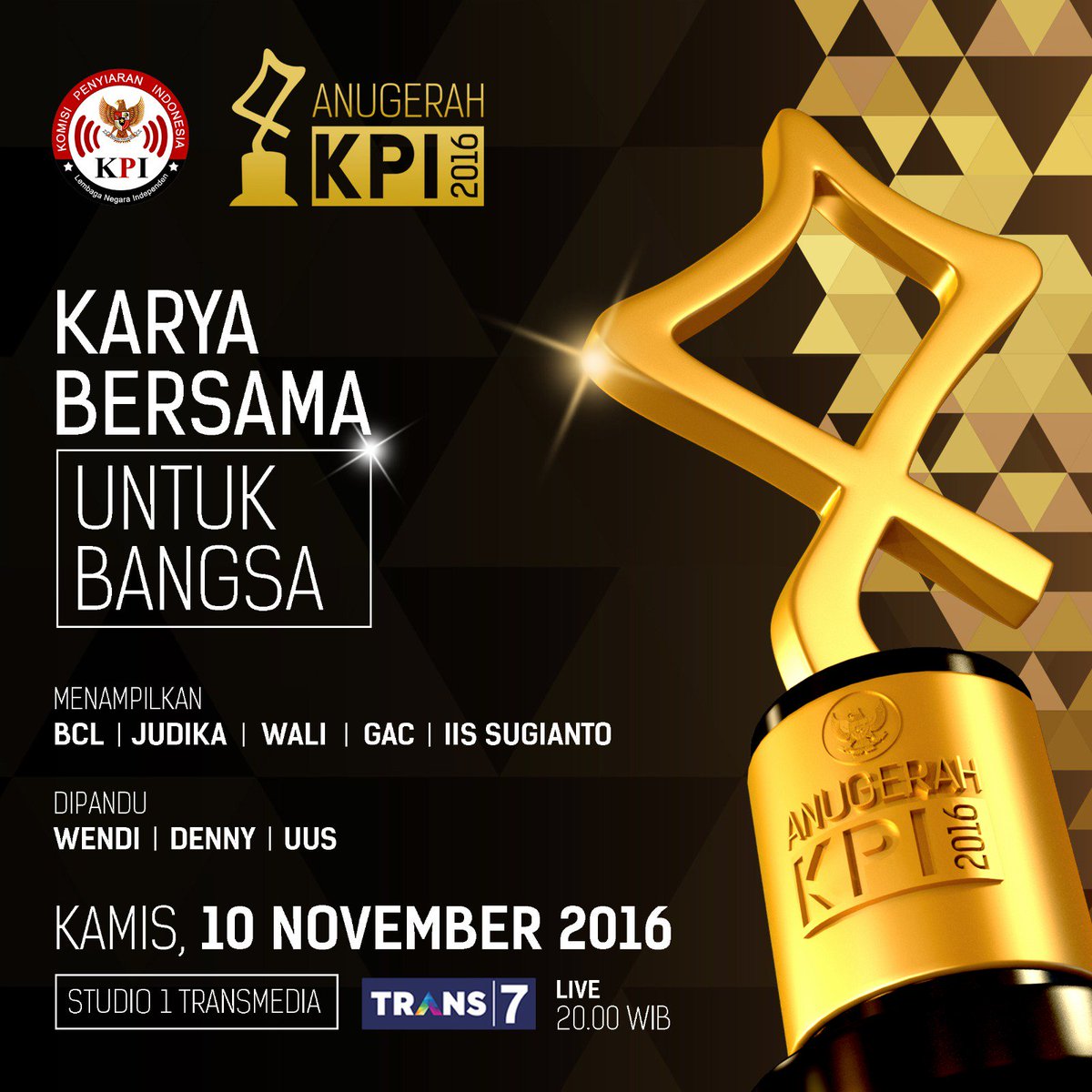 Ada siapa saja di #AnugerahKPI2016 nanti? Ini dia!