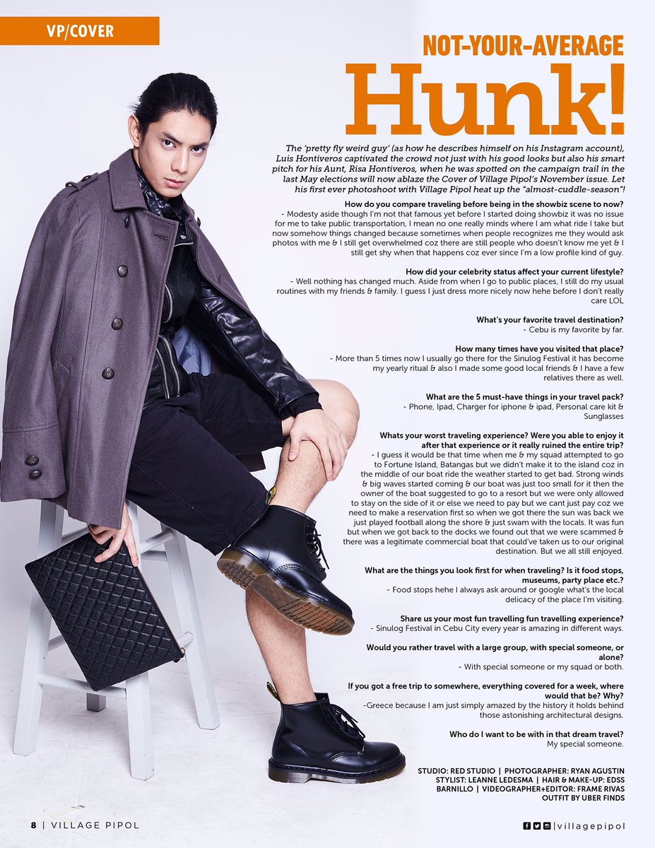 villagepipol's tweet photo. Featuring Travel Q&amp;A with Not-your-average hunk and #PBBHousemate @luishontiveros7. Get to know him more by visiting https://t.co/u0KezfkUKP https://t.co/7QxHfuWAhF