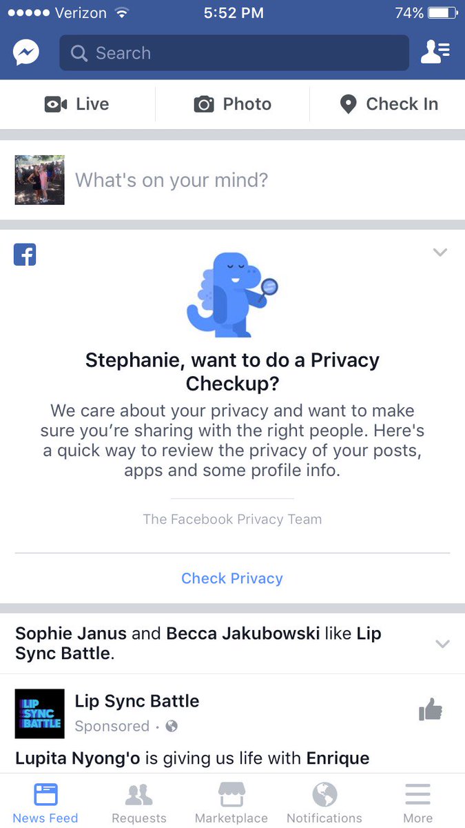 stephwolf1234's tweet photo. Maybe Facebook DOES care about our privacy??? #ca346 @interwhut https://t.co/zqJZURT6rm