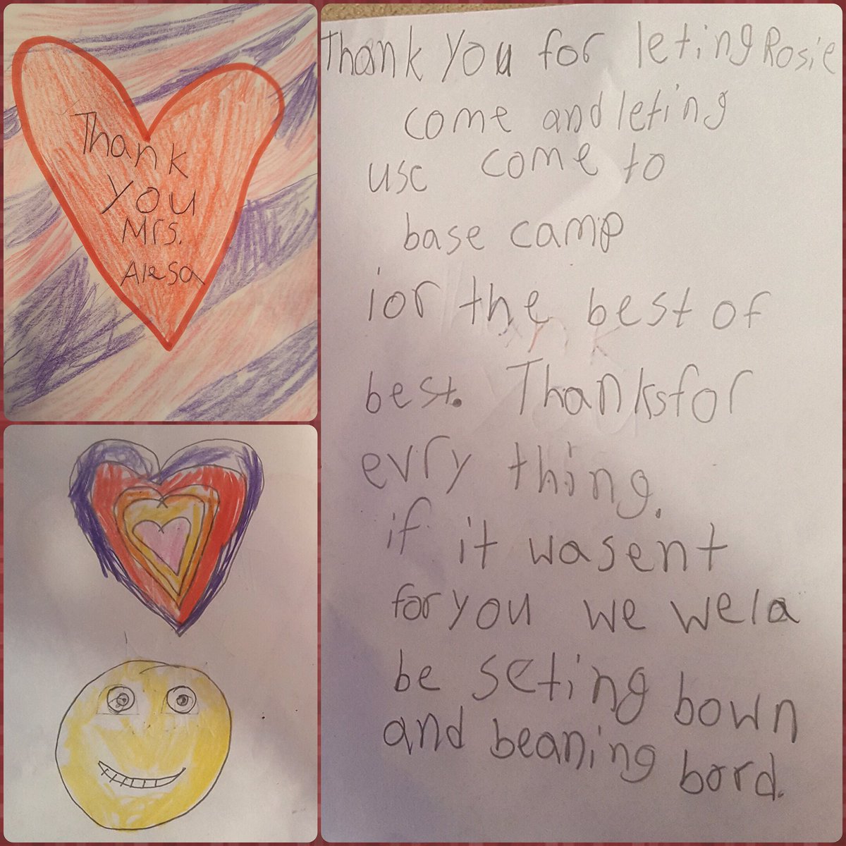 kelellis's tweet photo. When a kid arrives at Base Camp with this card, I am reminded of why long days are so very worth it. #eternalimpact https://t.co/cy52yqcRIb
