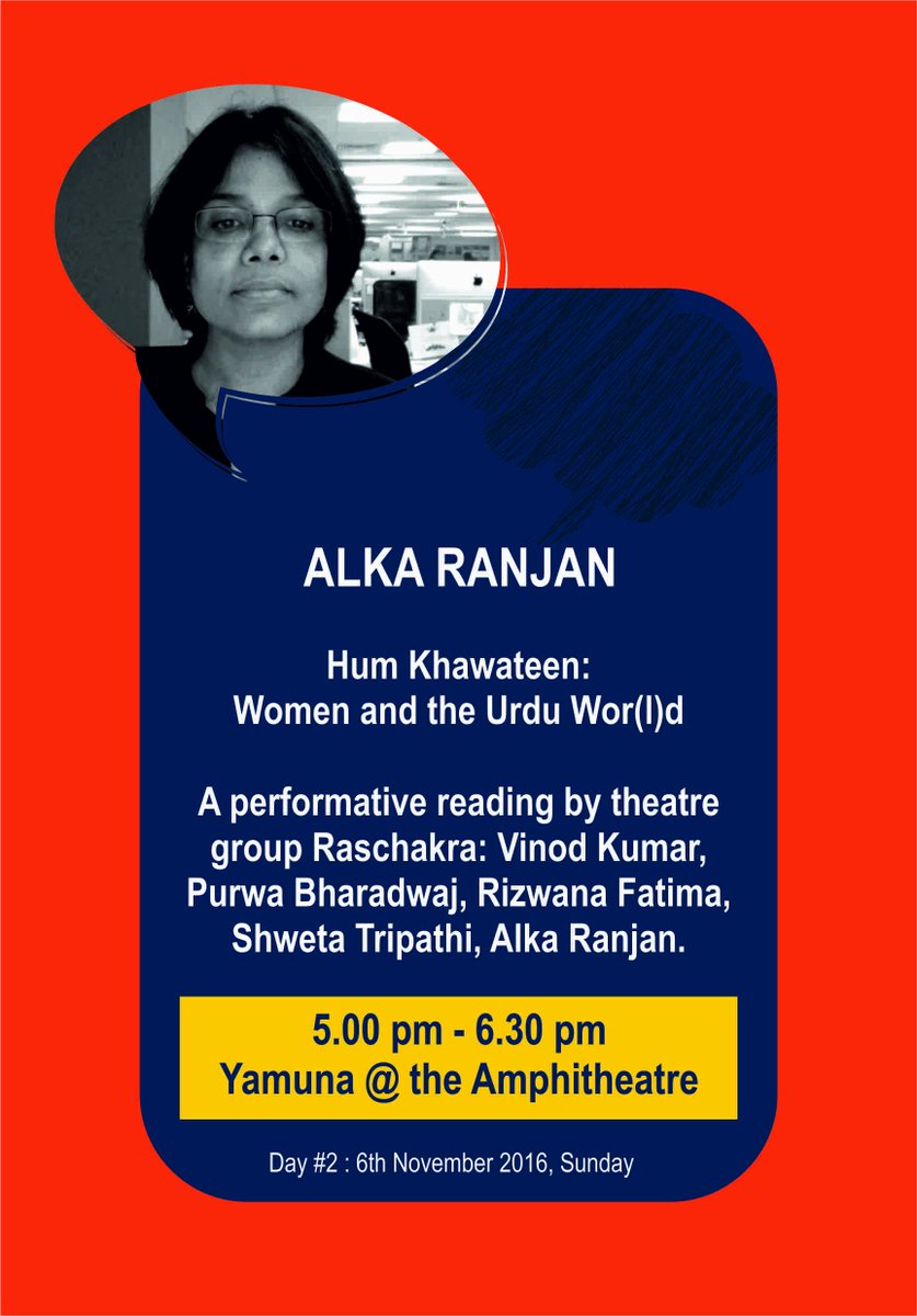ILFSamanvay's tweet photo. Perfomative #Urdu readings by #HumKhawateen on Nov. 6. Come occupy the amphitheatre. This should not be missed. #ILF16 https://t.co/F9T7fwpWMA