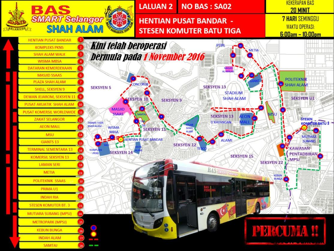 DanishSufian_'s tweet photo. Khas buat penduduk sekitar shah alam #Selangor #BasPercuma #2016 https://t.co/LiYyRZTzDP