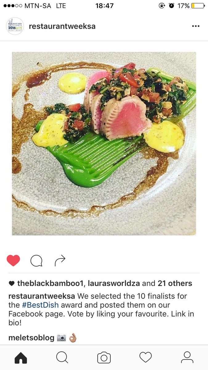 meletsoblog's tweet photo. I've been shortlisted as one of the top ten pictures from restaurant week, please like on Facebook https://t.co/IRJg1rzru7 https://t.co/MoQolMGGKw