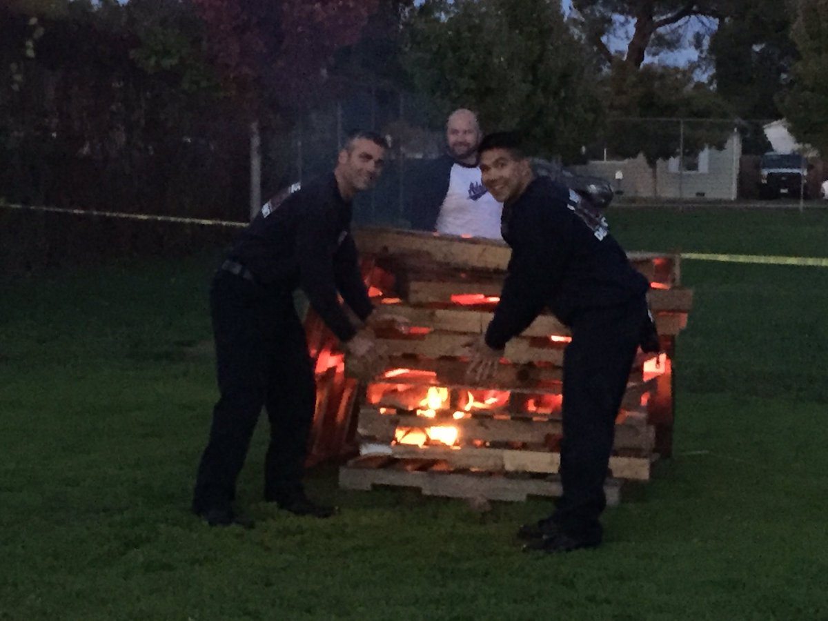 RJUHSD's tweet photo. Thanks Nick Latteri and @RSVL_Fire for manning #warrior50 bon fire tonight & letting our helpful student Cameron put it out! https://t.co/0mBHWYR1Iv