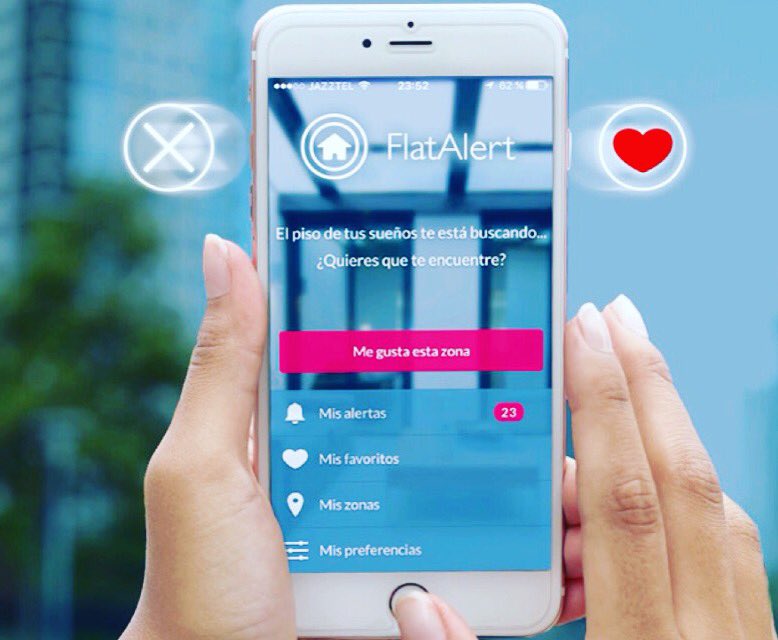 Flatalert's tweet photo. Un tinder de pisos??? .. En serio?? 😱😱 Pues sí!! .. Prácticas el Flatalerting?
💪🏻🏠📲 --> ✔️o✖️

#app #mobilemarketing #FelizViernes #weekend https://t.co/tRhSkHQfBv