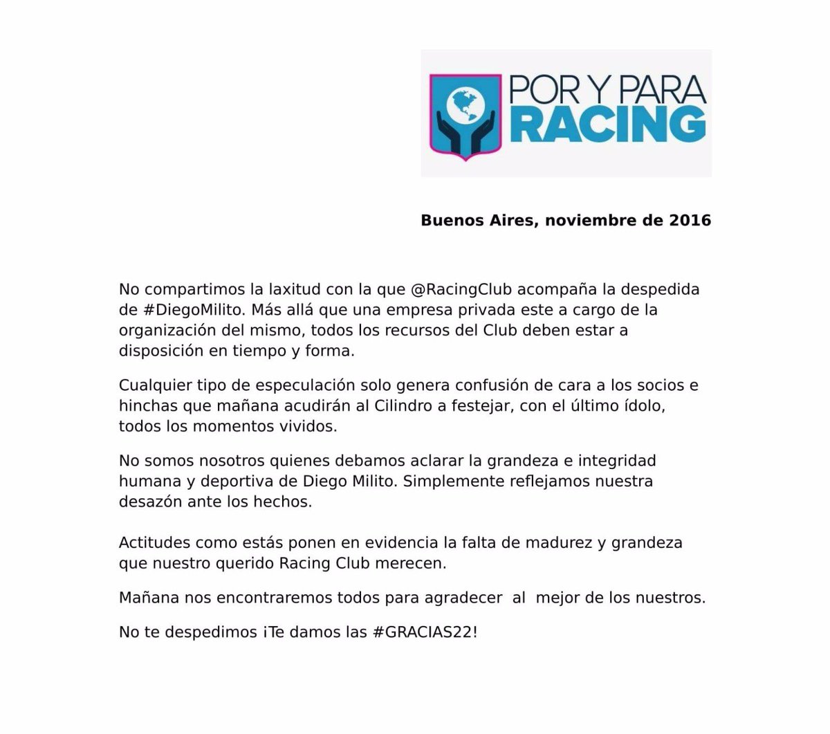 diegomilito - Despedida DIEGO MILITO / Sábado 12/11 a las 17hs.  - Página 4 Cw_-p6jW8AAnt-i