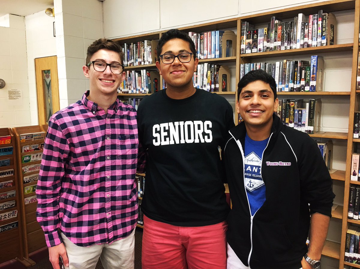 syossetdeca's tweet photo. #DECAMonth Day 11: Andrew's DECA besties are SYODECA alumni and former presidents, Arjun and Mohit! #OwnYourFuture @decainc https://t.co/njmXuT8Ad4