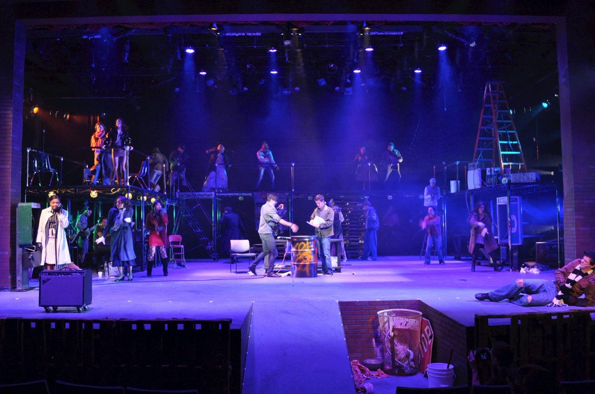 altmanlighting's tweet photo. #FlashbackFriday @LoyolaMarymount production of #Rent & a house #lightingdesign using #AltmanLighting #SpectraCyc & #SpectraPar luminaires https://t.co/IOQcfqjsKK