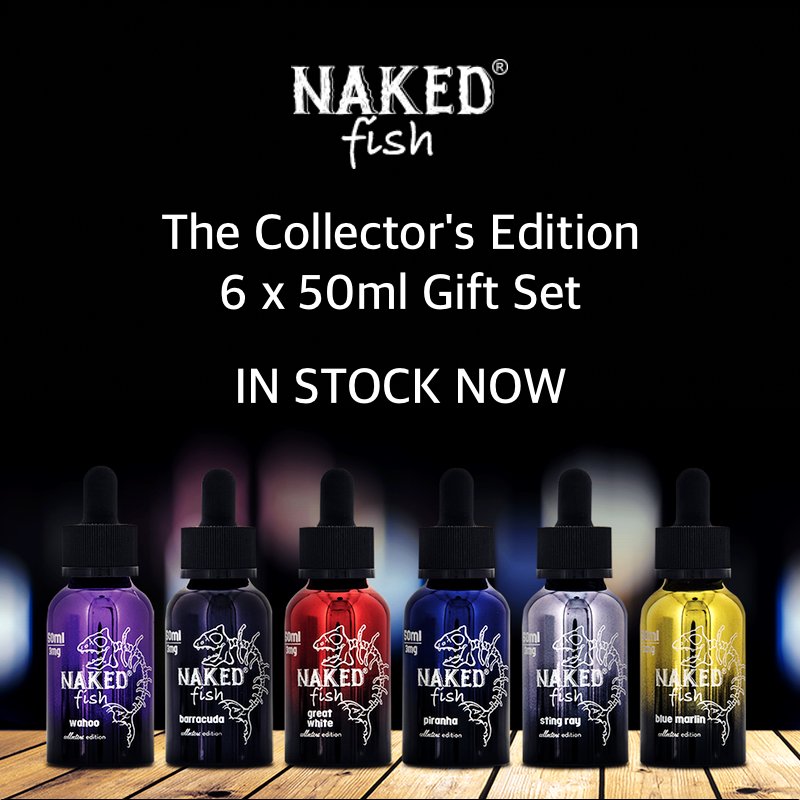 vapeandvolts's tweet photo. Naked Fish - 6 x 50ml The Collector's Edition Gift Set! Shop Now: https://t.co/FkilhOKfud  #NakedFish #Eliquid #VapeCommunity #VapeAndVolts https://t.co/uE2lSULytR