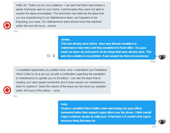 JotGrewal's tweet photo. @RogersHelps Rogers support at its best #worstcustomerservice #rogers #rogersproblems #ignite #igniteinternet #customerservice https://t.co/ZRZtkBFtLg