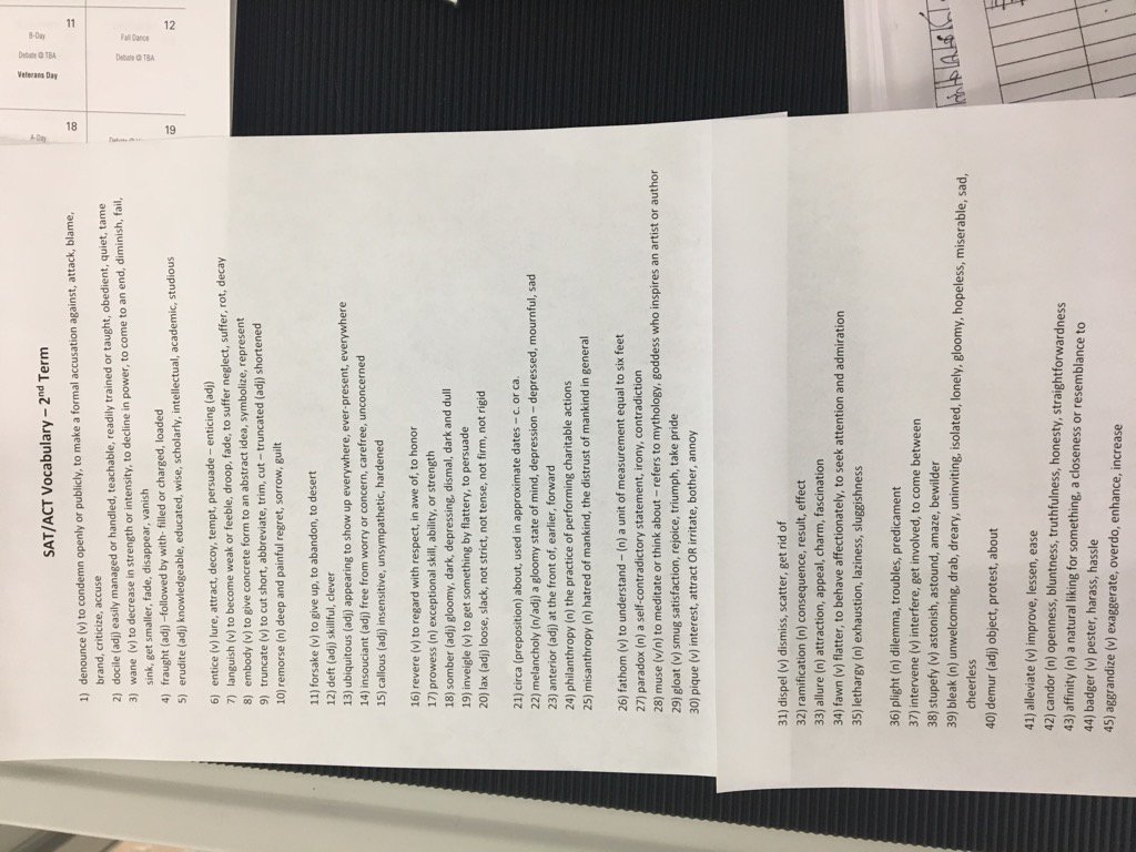 CoachBarlow's tweet photo. Term 2 Vocabulary list! You're welcome! https://t.co/5Rhw2xQIwc