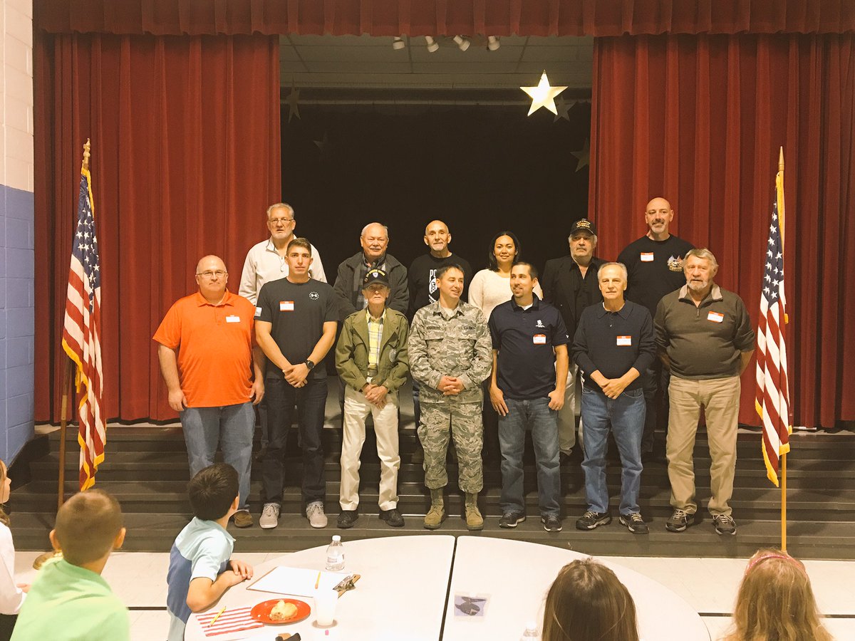 RogerBennett34's tweet photo. An amazing brunch with Veterans at Amanda Moore E. S. WWII to present represented! #learningfromheroes #HonoringVets #rcsames #weloveRCS https://t.co/UCV4pYqO7L