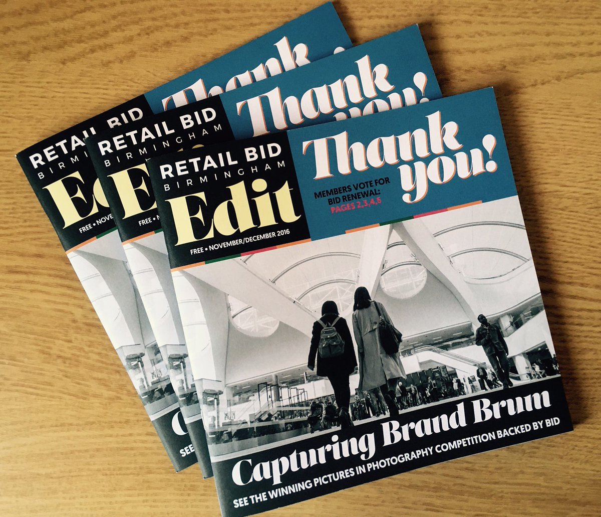 staceybarnfield's tweet photo. Hot off the press: Latest Retail BID Birmingham Edit magazine, published by Edwin Ellis Creative Media. #BrandBrum https://t.co/kj5meU6u95