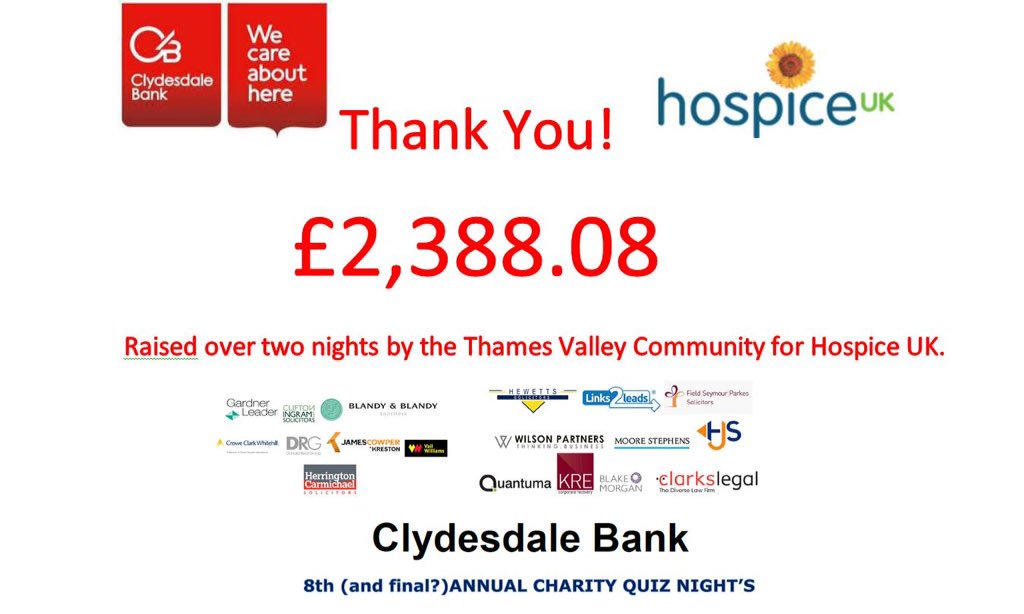 cb_rdg's tweet photo. @hospiceuk @TraceyBleakley we did you proud. @clydesdalebank Reading and the Thames Valley Community raised in excess of £2,000 in 2 nights. https://t.co/UyPino108v