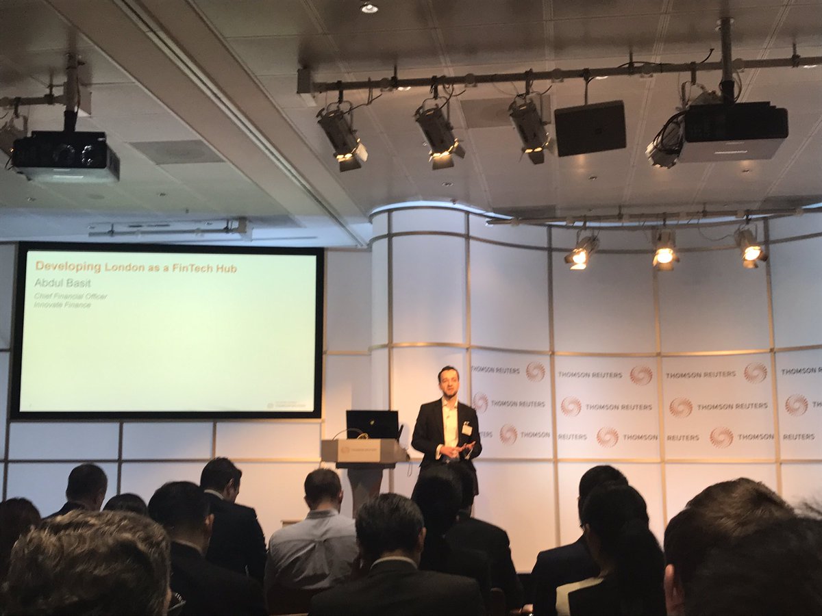 .@abdulhbasit CFO of @InnFin speaking at Mag China Fintech hosted by @thomsonreuters #fintech  #globalhub #London